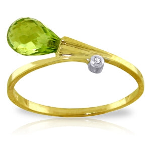 1.51 Carat 14K Solid Yellow Gold That Ain't Love Peridot Diamond Ring