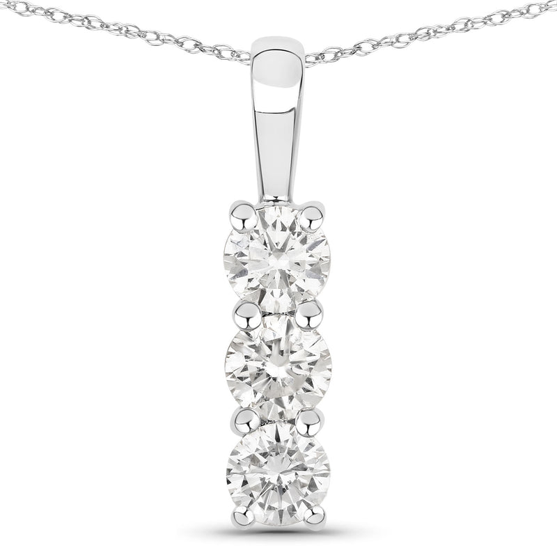 0.51 Carat Genuine Lab Grown Diamond 14K White Gold Pendant