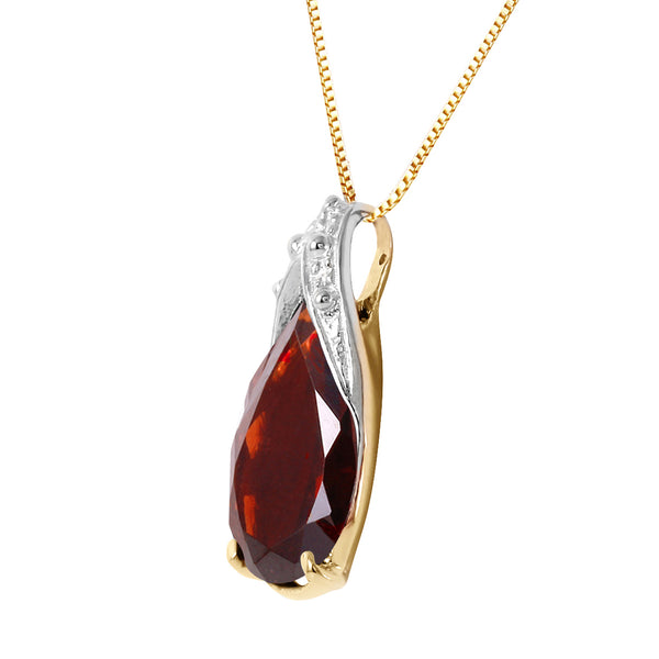 5 Carat 14K Solid Yellow Gold Necklace Natural Garnet