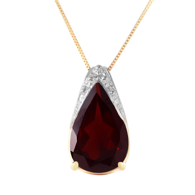 5 Carat 14K Solid Yellow Gold Necklace Natural Garnet