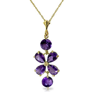 3.15 Carat 14K Solid Yellow Gold Specially For You Amethyst Necklace