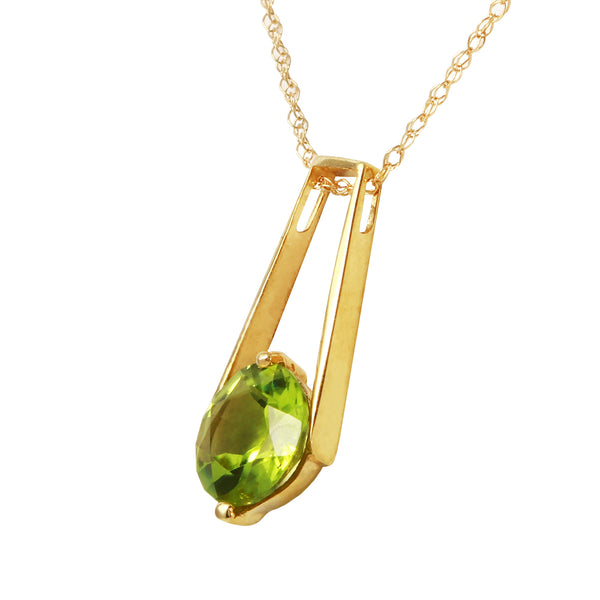 1.45 Carat 14K Solid Yellow Gold London Nights Peridot Necklace