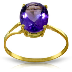 2.2 Carat 14K Solid Yellow Gold Penchant For The Dramatic Amethyst Ring