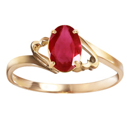 1.15 Carat 14K Solid Yellow Gold Ring Natural Ruby