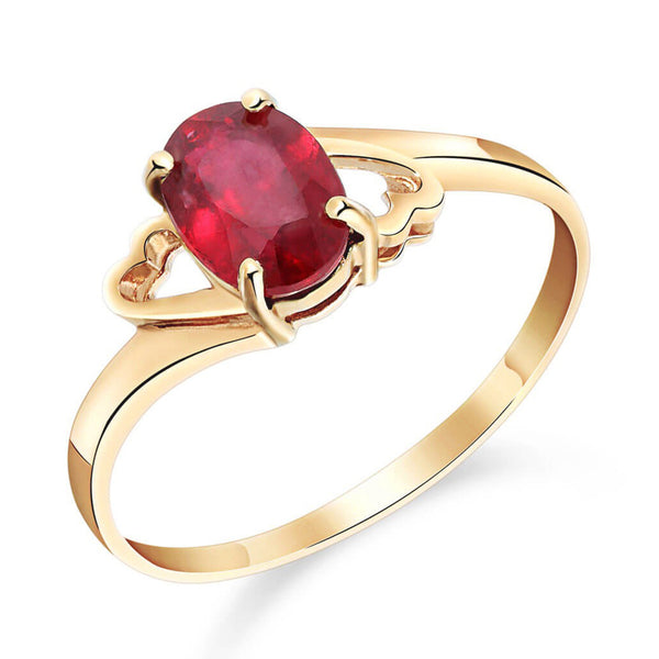 1.15 Carat 14K Solid Yellow Gold Ring Natural Ruby