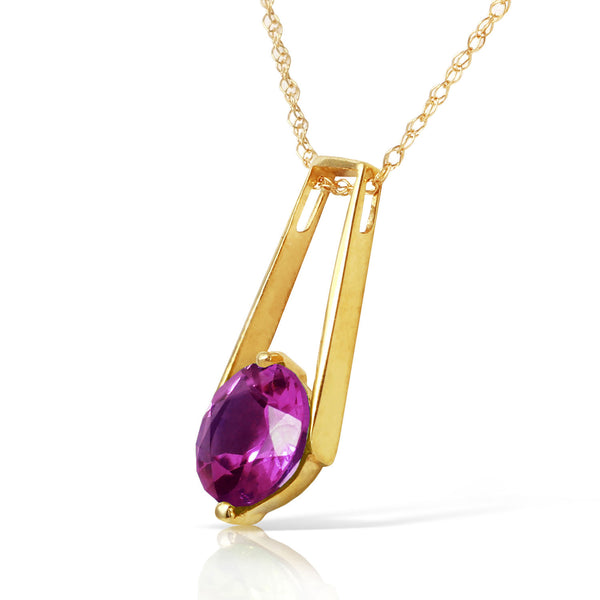 1.45 Carat 14K Solid Yellow Gold Anything For You Amethyst Necklace