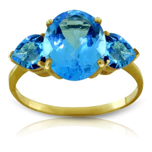4.2 Carat 14K Solid Yellow Gold Passionate About Blue Topaz Ring