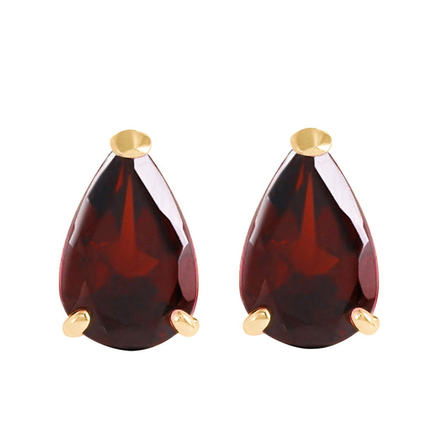 3.15 Carat 14K Solid Yellow Gold Stud Earrings Natural Garnet