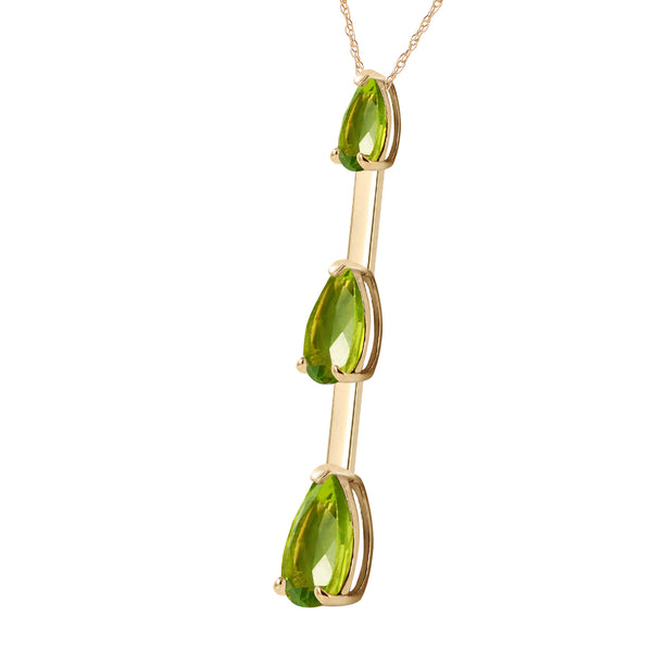 1.71 Carat 14K Solid Yellow Gold Earth's Answer Peridot Necklace