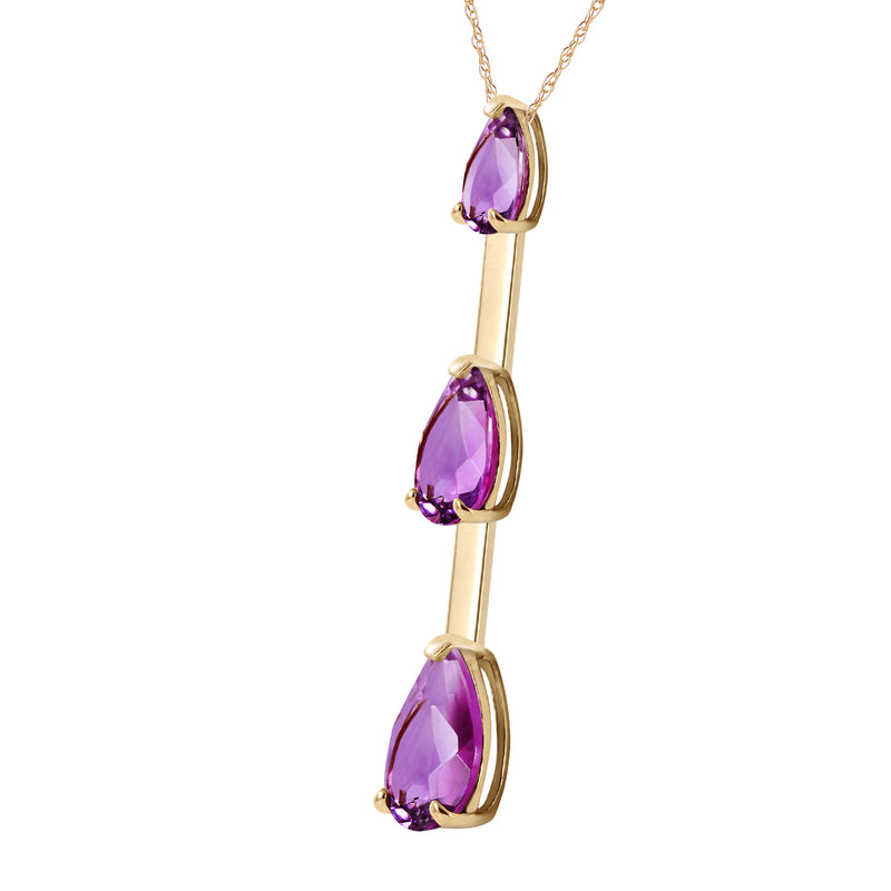 1.71 Carat 14K Solid Yellow Gold Never w/ out Amethyst Necklace