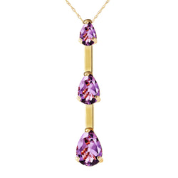 1.71 Carat 14K Solid Yellow Gold Never w/ out Amethyst Necklace