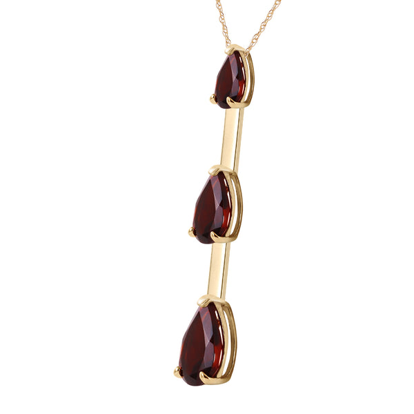 1.71 Carat 14K Solid Yellow Gold Necklace Natural Garnet