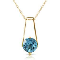 1.45 Carat 14K Solid Yellow Gold Love At First Light Blue Topaz Necklace