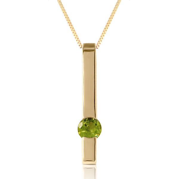 0.25 Carat 14K Solid Yellow Gold Love Comes Naturally Peridot Necklace