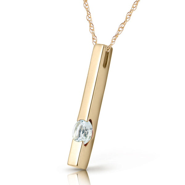 0.25 Carat 14K Solid Yellow Gold Raise The Bar Aquamarine Necklace