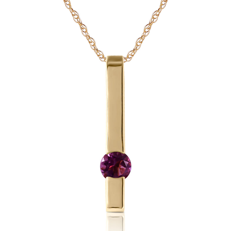 0.25 Carat 14K Solid Yellow Gold Just You Amethyst Necklace