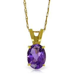 0.85 Carat 14K Solid Yellow Gold Just Us Amethyst Necklace