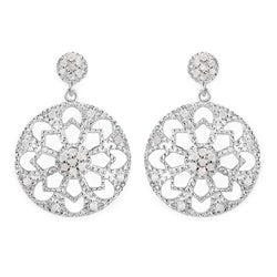 0.60 Carat Genuine White Diamond .925 Sterling Silver Earrings