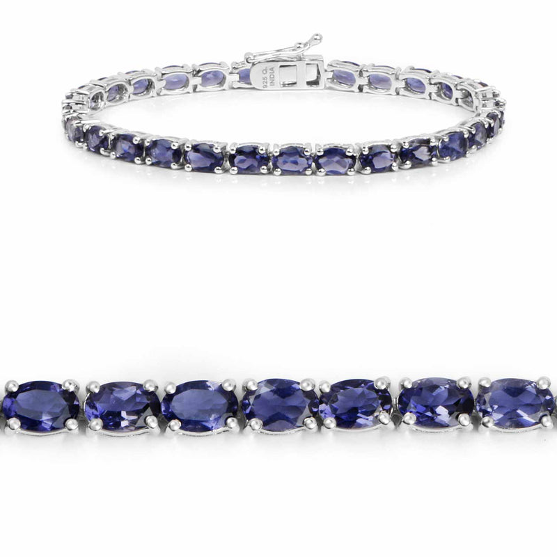 11.89 Carat Genuine Iolite .925 Sterling Silver Bracelet