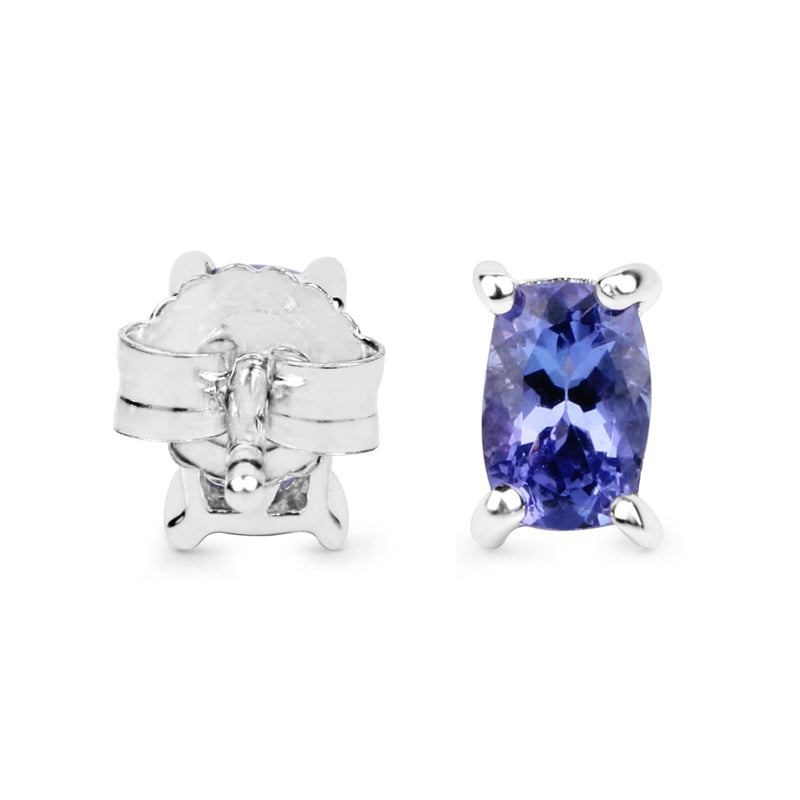 1.06 Carat Genuine Tanzanite .925 Sterling Silver Earrings