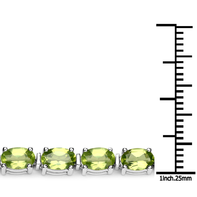 11.18 Carat Genuine Peridot .925 Sterling Silver Bracelet