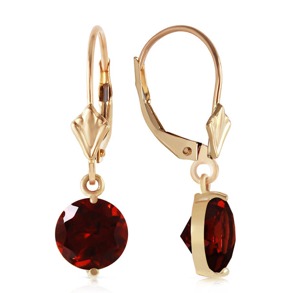 3.1 Carat 14K Solid Yellow Gold Prettygirl Garnet Earrings