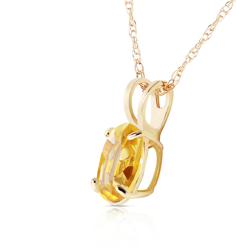 0.85 Carat 14K Solid Yellow Gold Edge Of Reason Citrine Necklace