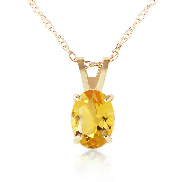 0.85 Carat 14K Solid Yellow Gold Edge Of Reason Citrine Necklace