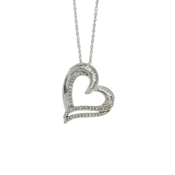 .26ct Diamond Heart Love Pendant Sterling Silver