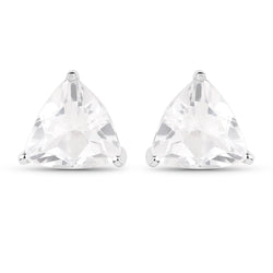 1.40 Carat Genuine White Topaz .925 Sterling Silver Earrings