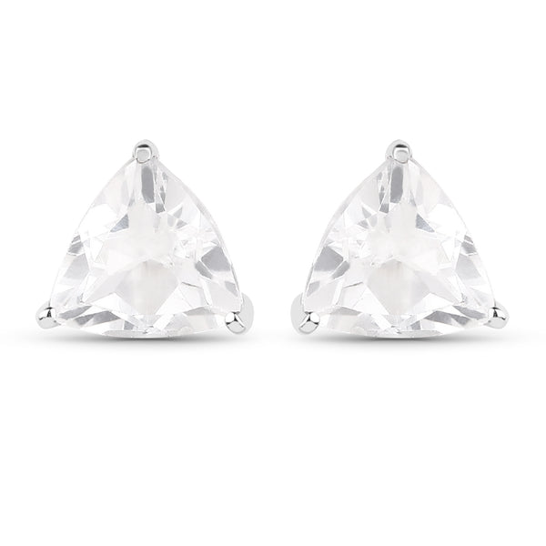 1.40 Carat Genuine White Topaz .925 Sterling Silver Earrings