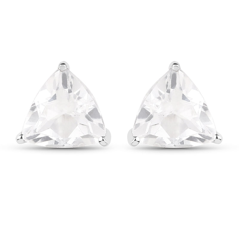 1.40 Carat Genuine White Topaz .925 Sterling Silver Earrings