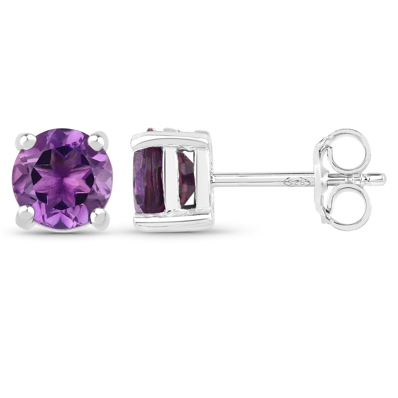 1.53 Carat Genuine Amethyst .925 Sterling Silver Earrings