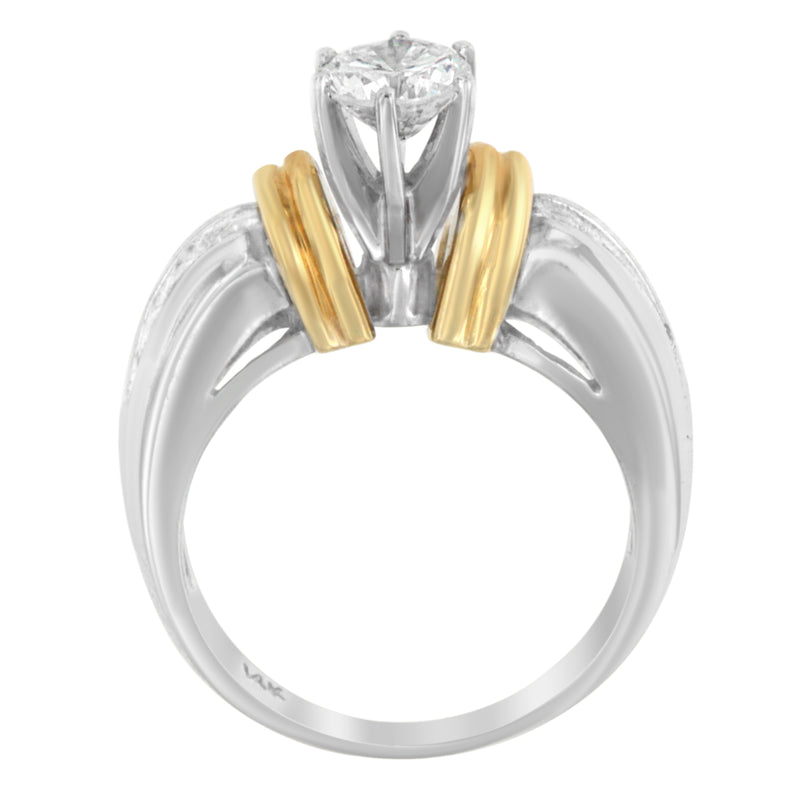 14K Two-Toned Gold 1ct  TDW Round Cut Diamond Ring (H-ISI1-SI2)