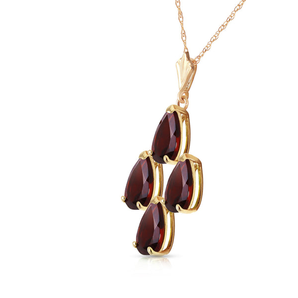 1.5 Carat 14K Solid Yellow Gold Vine Burst Garnet Necklace