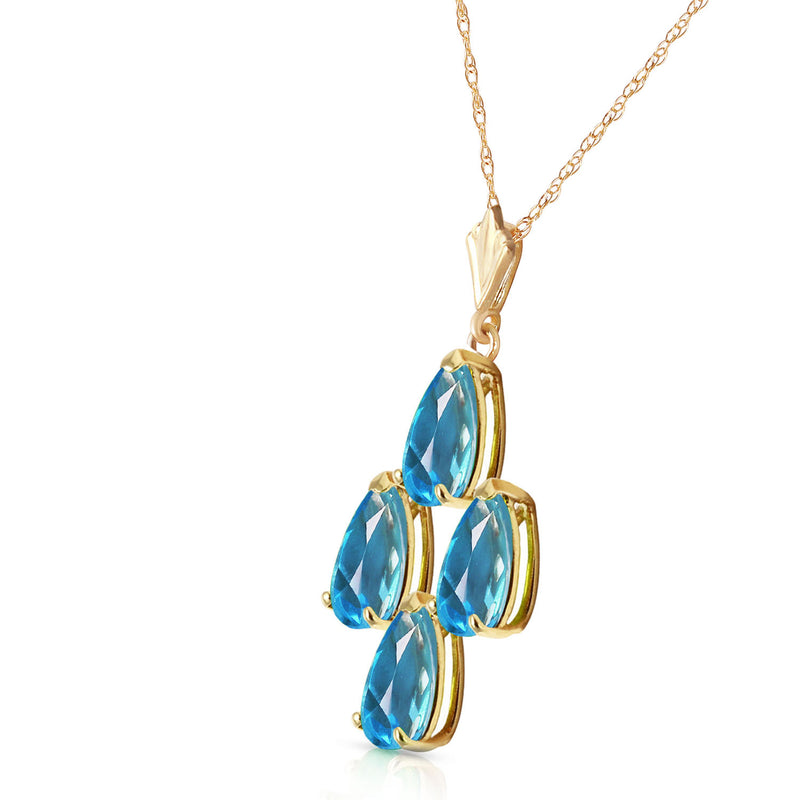 1.5 Carat 14K Solid Yellow Gold Not Just An Admirer Blue Topaz Necklace