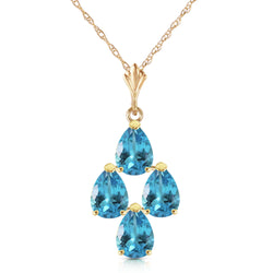 1.5 Carat 14K Solid Yellow Gold Not Just An Admirer Blue Topaz Necklace