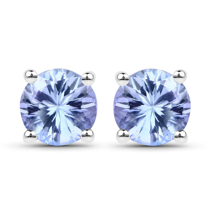 1.90 Carat Genuine Tanzanite .925 Sterling Silver Earrings