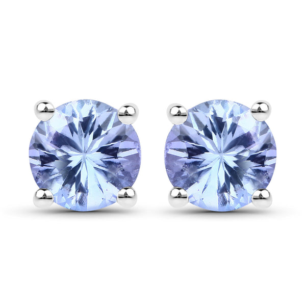 1.90 Carat Genuine Tanzanite .925 Sterling Silver Earrings