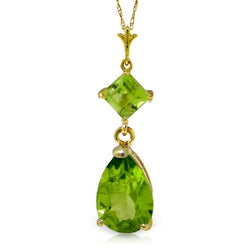 2 Carat 14K Solid Yellow Gold Song Of Liberty Peridot Necklace