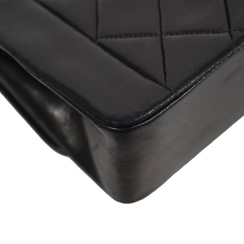 Auth Chanel Matelasse Single Chain Womens Leather Shoulder Bag Black