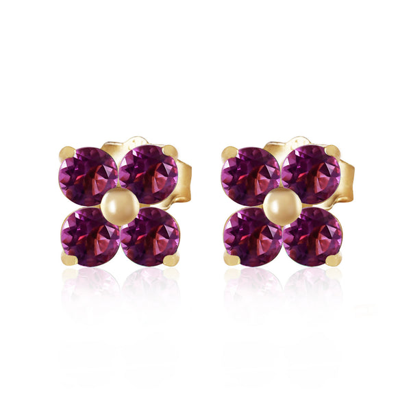 1.15 Carat 14K Solid Yellow Gold New Melody Amethyst Earrings