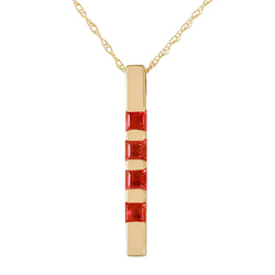 0.35 Carat 14K Solid Yellow Gold Necklace Bar Natural Ruby