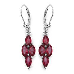 3.20 Carat Genuine Glass Filled Ruby .925 Sterling Silver Earrings