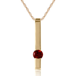 0.25 Carat 14K Solid Yellow Gold Thunder Garnet Necklace