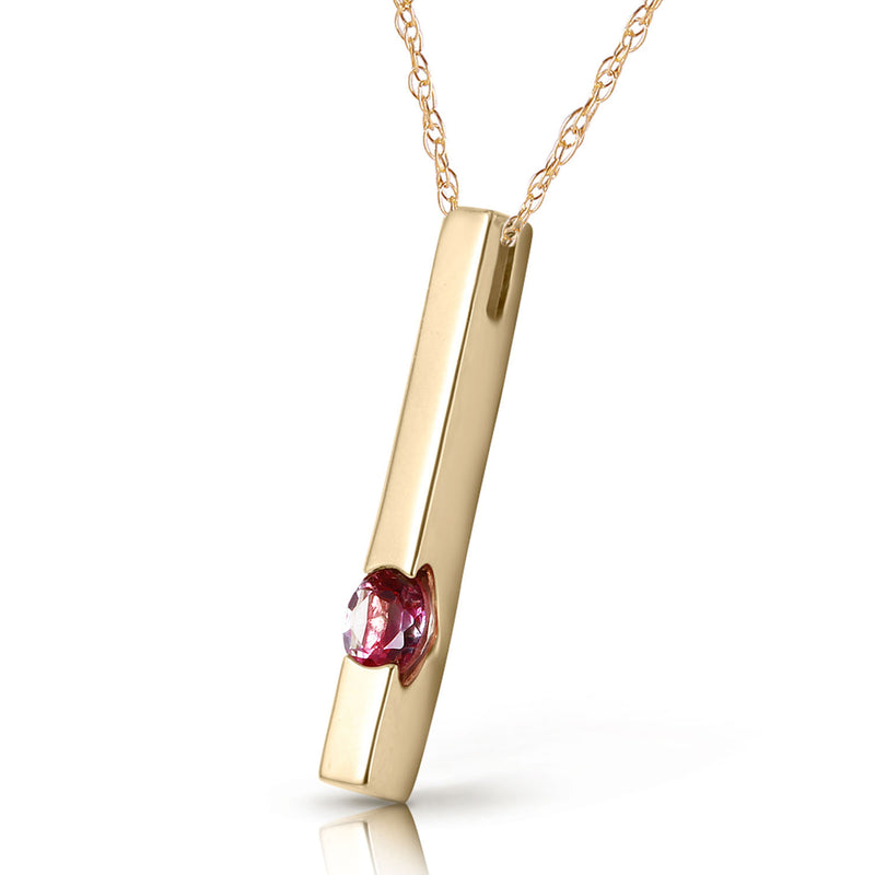 0.25 Carat 14K Solid Yellow Gold Sweetest Success Pink Topaz Necklace