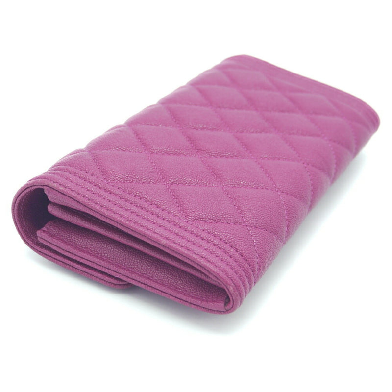 CHANEL Boy Chanel flap caviar skin long wallet A80286 B00317 N5030 pink