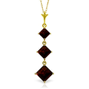 2.4 Carat 14K Solid Yellow Gold Marvel Garnet Necklace