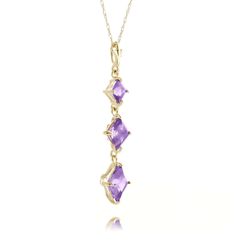 2.4 Carat 14K Solid Yellow Gold Sentimento Amethyst Necklace