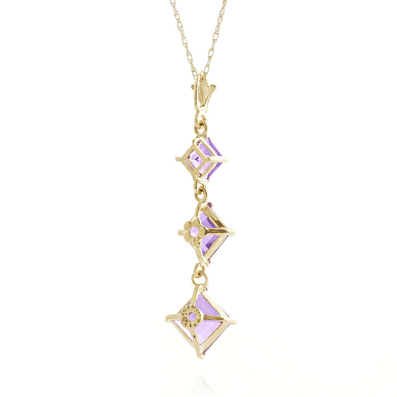 2.4 Carat 14K Solid Yellow Gold Sentimento Amethyst Necklace